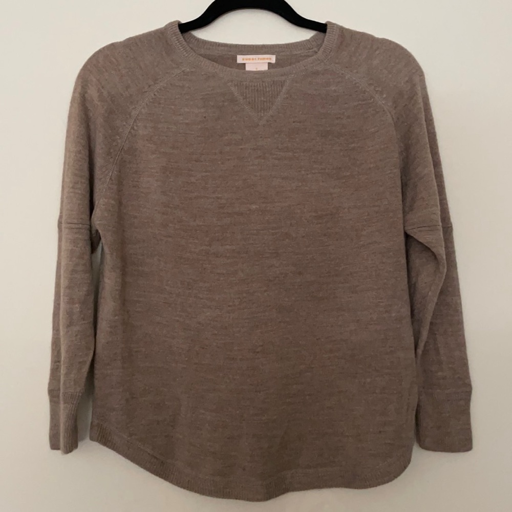 Sweet Romeo Beige Crew Neck Pullover Sweater